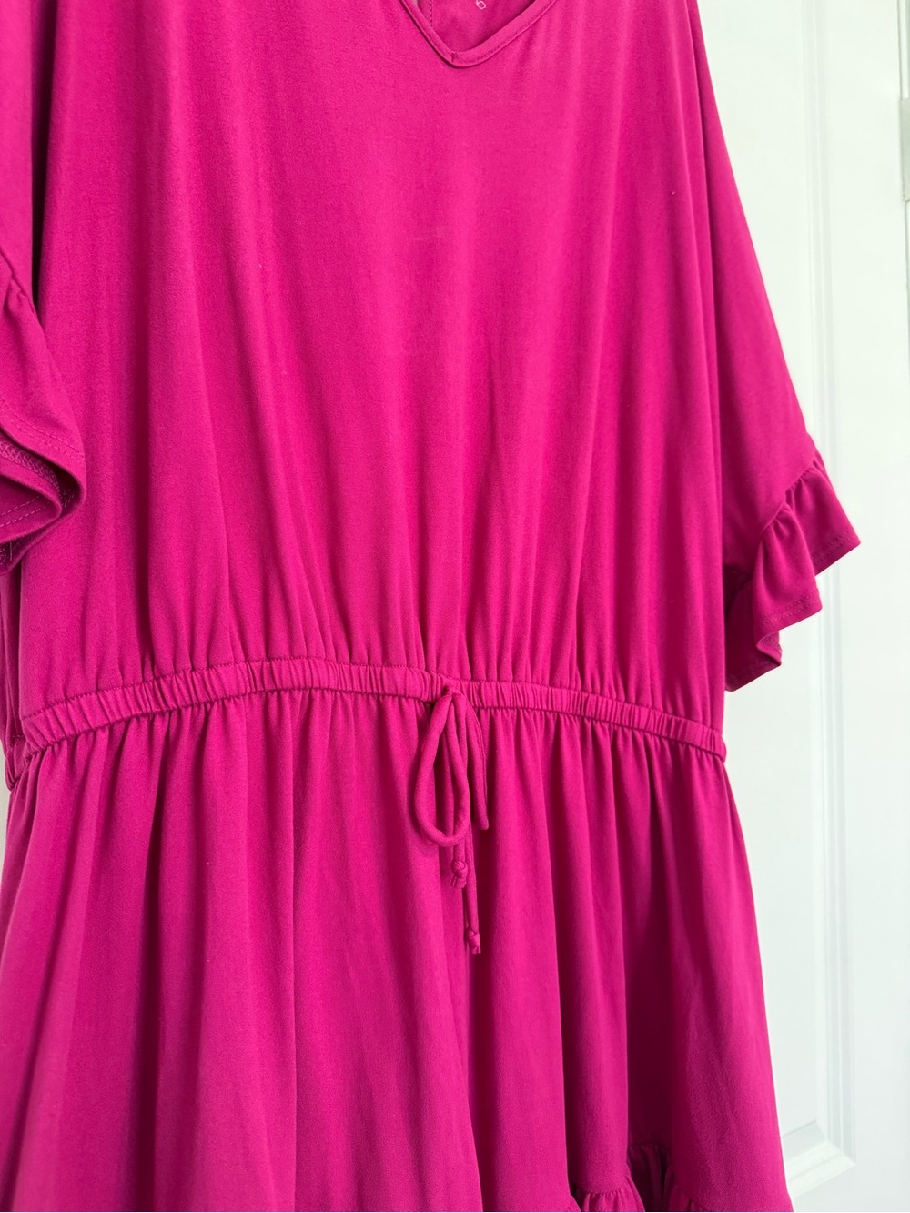 Chic Soul Magenta Ruffle Romper - Picture 2 of 6